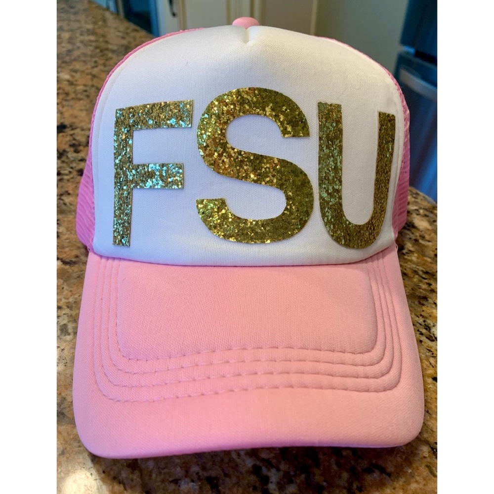 FSU Florida State University Pink Sparkle Trucker Hat